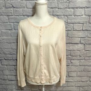 CeCe Cardigan Sheer Floral Print Back Panel